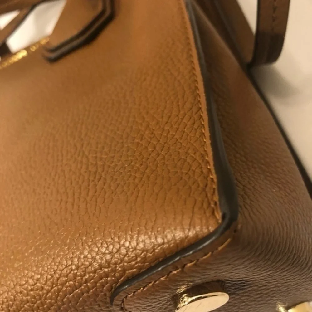 Michael Kors brown leather mini convertible bag